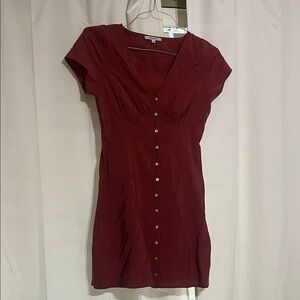 Madewell Deep Rose Mini Dress with Button Detail 4 Excellent Condition
